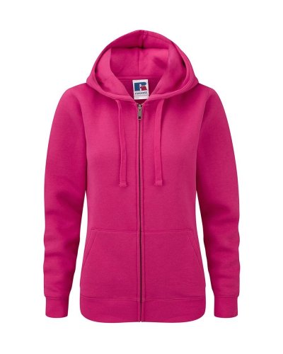 Felpa donna Authentic Full Zip e cappuccio Fuchsia