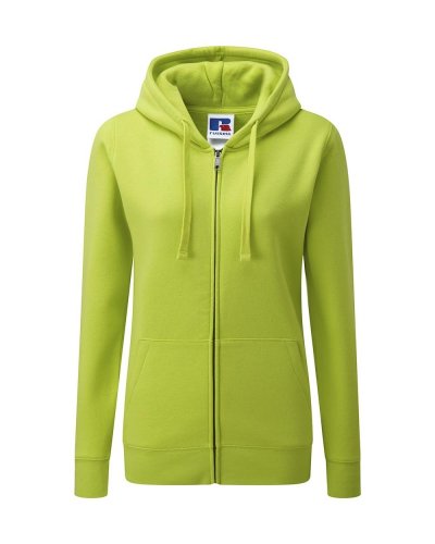 Felpa donna Authentic Full Zip e cappuccio Lime