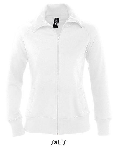 Felpa donna con zip Soda Bianco