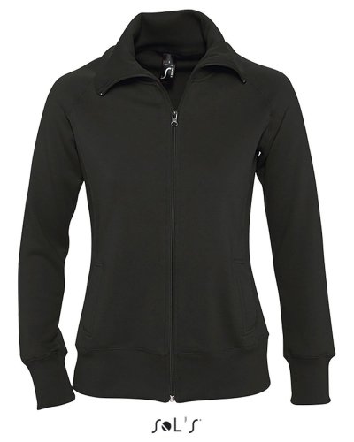 Felpa donna con zip Soda Nero