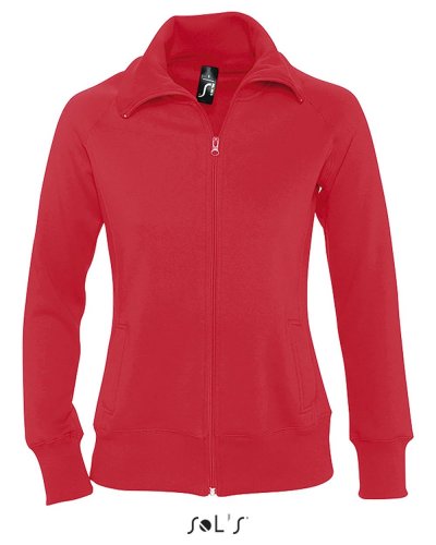 Felpa donna con zip Soda Rosso