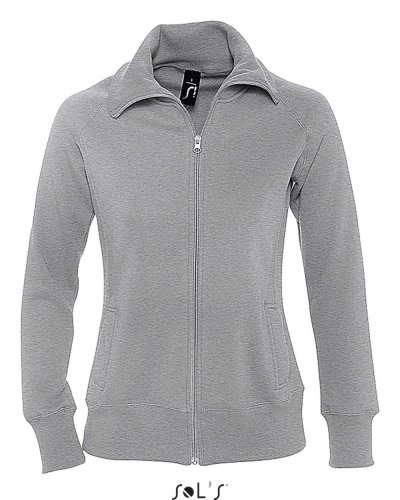 Felpa donna con zip Soda Grigio Medio Melange