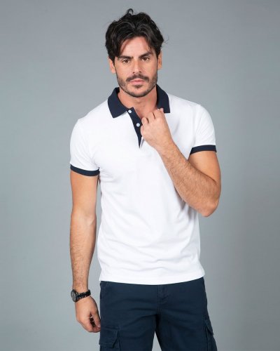 Polo manica corta colletto in contrasto Chile