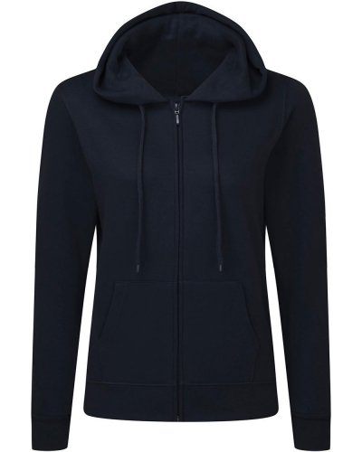 Felpa donna con cappuccio e cerniera Navy