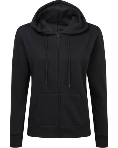 Felpa donna con cappuccio e cerniera Black