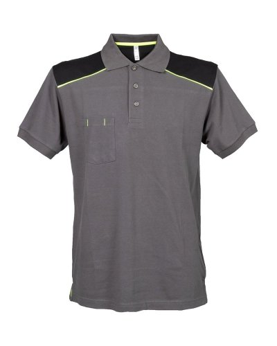 Polo manica corta elasticizzata Grey/Black