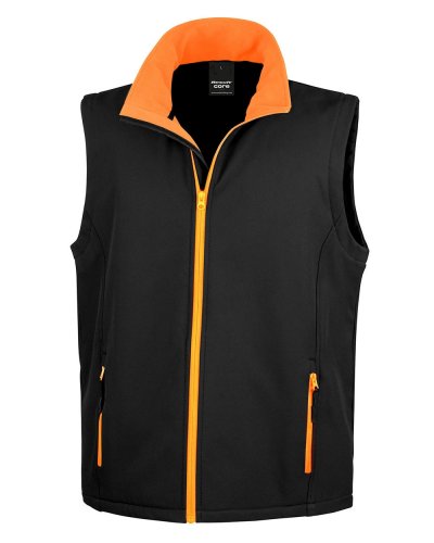 Smanicato Softshelll stampabile Nero / Arancione