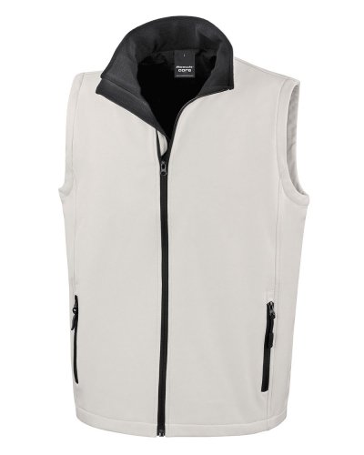 Smanicato Softshelll stampabile White / black