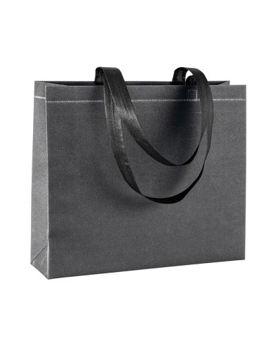 Shopper grande in TNT laminato Glitter Nero