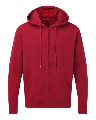 Felpa uomo con cappuccio e cerniera Red