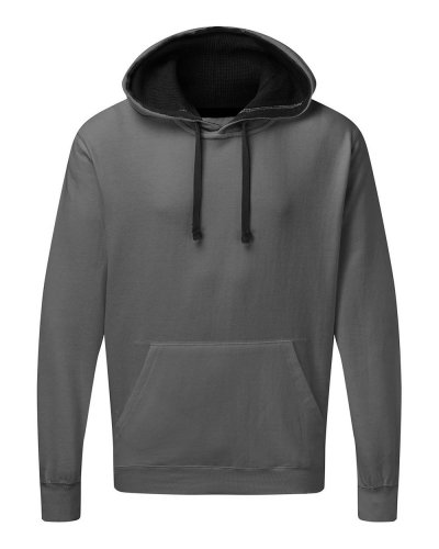 Felpa Uomo con cappuccio in contrasto Grey/Black