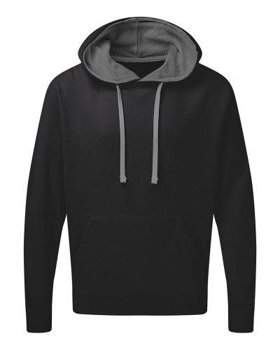 Felpa Uomo con cappuccio in contrasto Black/Grey