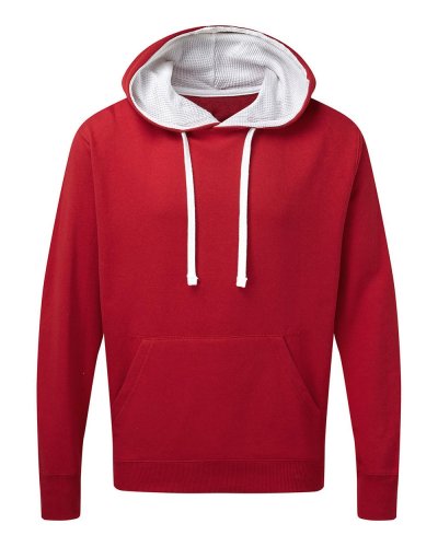 Felpa Uomo con cappuccio in contrasto Red/White