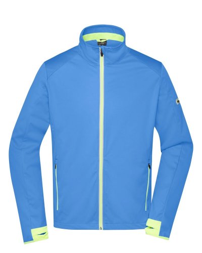 Men's Sports Softshell Jacket Bright Blue / Bright Yellow