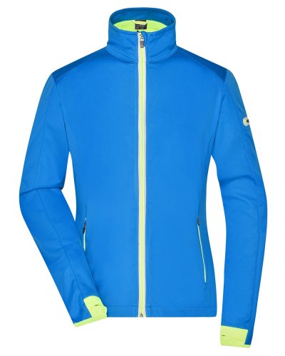 Ladies' Sports Softshell Jacket Bright Blue / Bright Yellow
