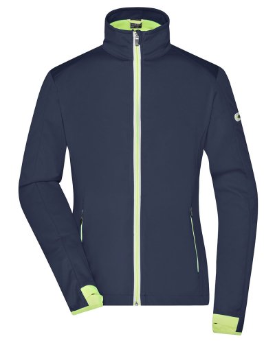 Ladies' Sports Softshell Jacket Navy / Bright Yellow