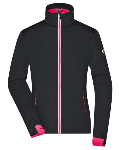 Ladies' Sports Softshell Jacket Black / Light Red