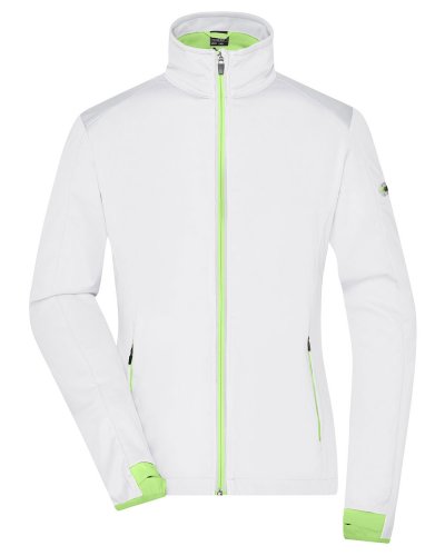 Ladies' Sports Softshell Jacket White / Bright Green