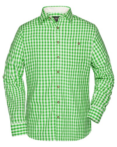 Camicia Men's Traditional Shirt Green/White