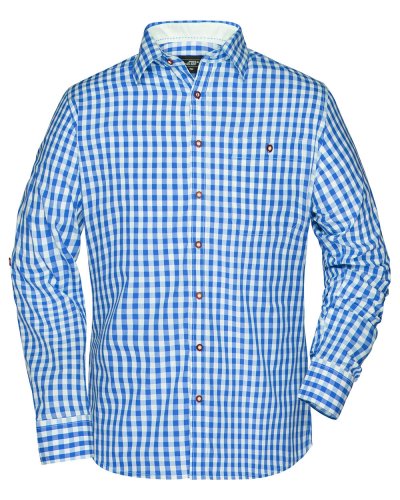 Camicia Men's Traditional Shirt Royal/White