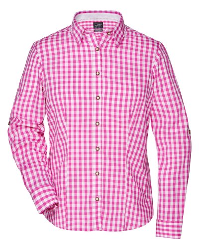 Ladies' Traditional Shirt Purple/White