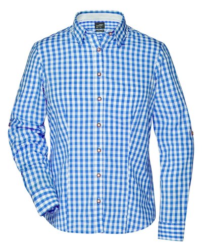 Ladies' Traditional Shirt Royal/White