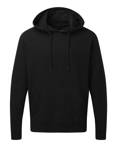 Felpa uomo con cappuccio interno spazzolato Dark Black