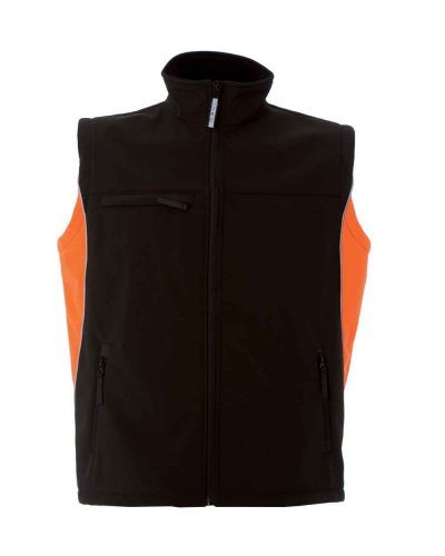 Gilet Edmonton in soft shell Bicolore Black / Orange