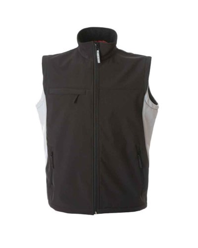 Gilet Edmonton in soft shell Bicolore Black / Light Grey