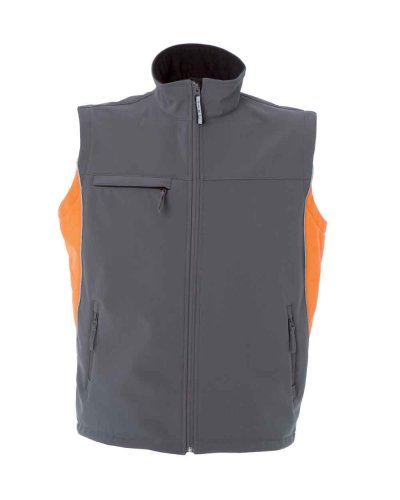Gilet Edmonton in soft shell Bicolore Light Grey / Orange