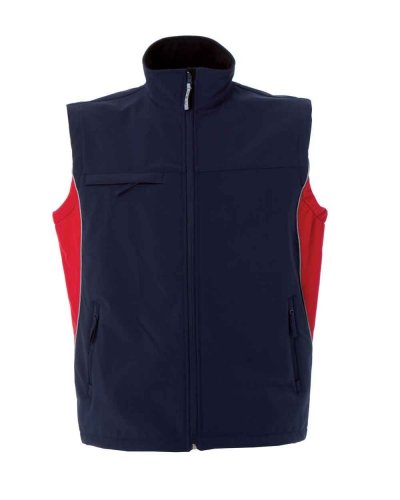 Gilet Edmonton in soft shell Bicolore Navy / Red
