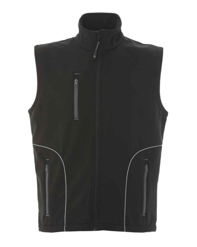 Gilet Ortisei soft shell con dettagli rifrangenti Black
