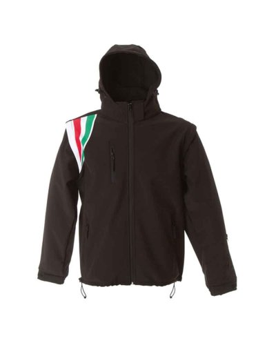 Giubotto Courmayeur con tricolore sulla spalla Black