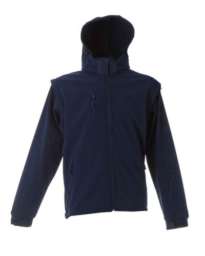 Giubotto Brunico con cappuccio e maniche staccabili Navy
