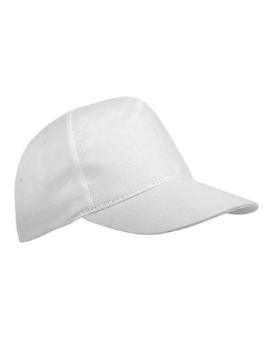 Cappellino Extra lusso a 5 pannelli in cotone Bianco