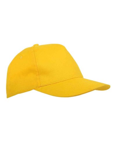 Cappellino Extra lusso a 5 pannelli in cotone Giallo