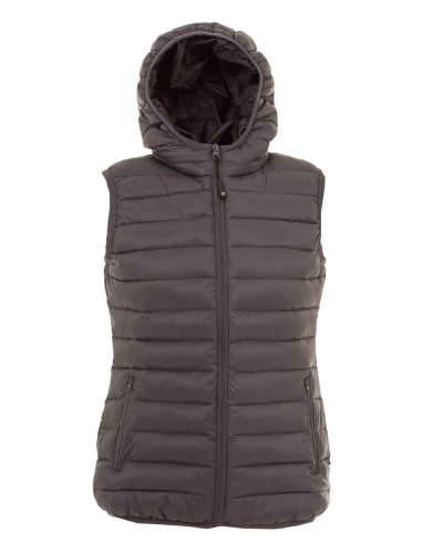 Gilet da donna in nylon morbido e lucido Brest lady Dark grey