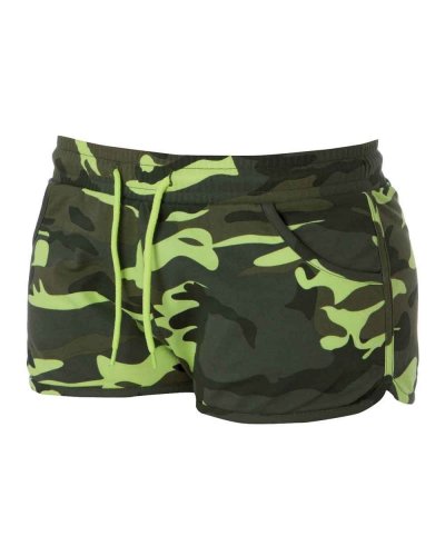 Pantalone corto in felpa leggera Creta lady Camouflage Fluo
