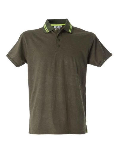 Polo manica corta effetto fiammato Tenerife man Army Green