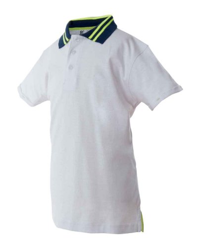 Polo bambino manica corta effetto fiammato Tenerife Boy White