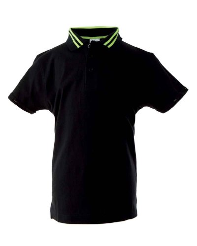 Polo bambino manica corta effetto fiammato Tenerife Boy Black