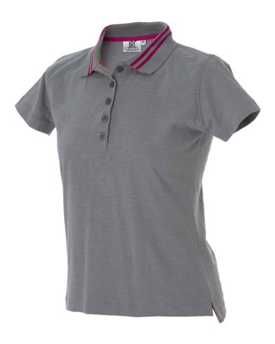 Polo donna manica corta effetto fiammato Tenerife lady Cool Grey