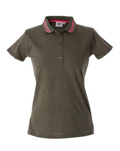 Polo donna manica corta effetto fiammato Tenerife lady Army Green