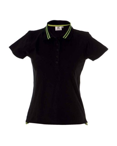 Polo donna manica corta effetto fiammato Tenerife lady Black