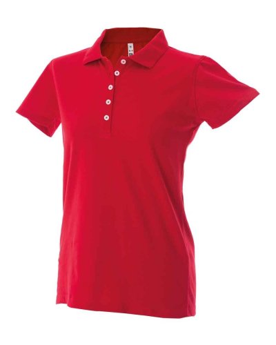 Polo donna manica corta effetto Dubai lady Red