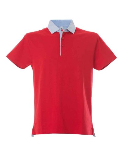 Polo manica corta con colletto in oxford Atene Red