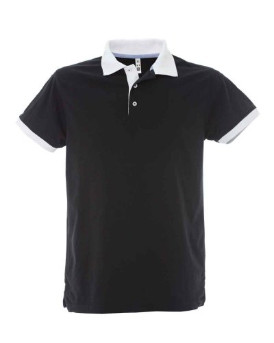 Polo manica corta colletto in contrasto Chile Black
