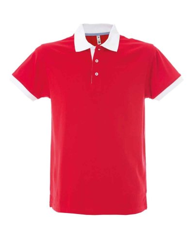 Polo manica corta colletto in contrasto Chile Red