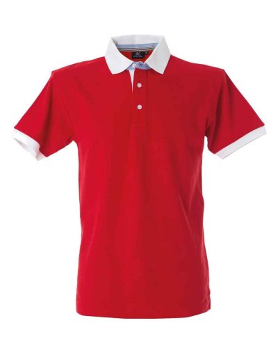 Polo manica corta fondo manica in contrasto Havana Red