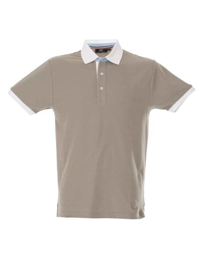 Polo manica corta fondo manica in contrasto Havana Light Grey